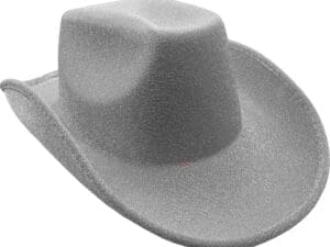 Hat cowboy white glitter look