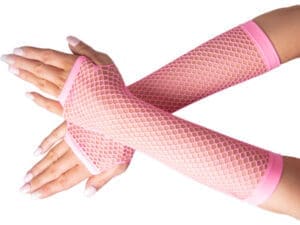 Fishnet gloves pink