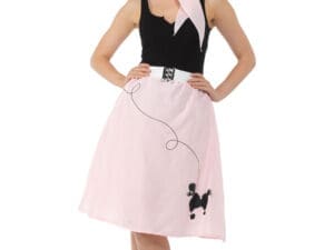 Poodle skirt pink w/ pink neck tie