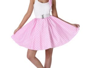 Poodle skirt lt. pink polka dot and scarf