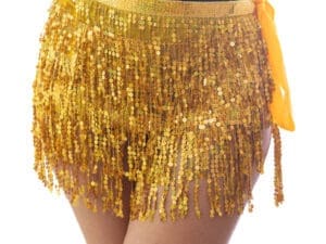 Tassel Sequin Skirt Gold