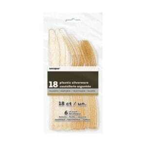 63650 cutlery gold glitter 18ct