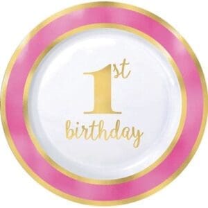 430619 1ST BDAY PINK 10PL