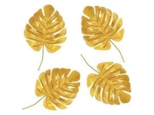 53914 PALM LEAVES FABRIC GOLD