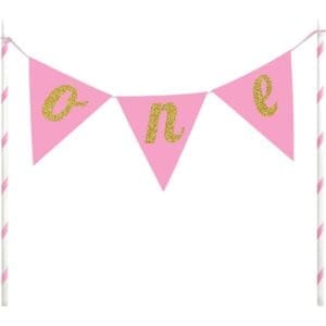 324530 CAKE TOPPER PINK BANNER