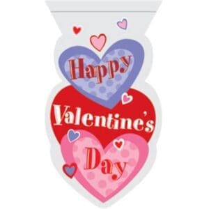 73401 SHAPED CELLO BAG W/ ZIPPER, HEARTS