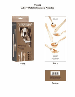 338364 ASST CUTLERY ROSE GOLD
