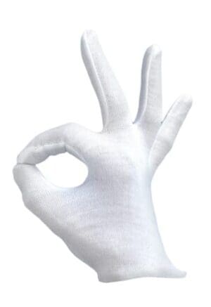 LF-0163 GLOVES WHITE COTTON
